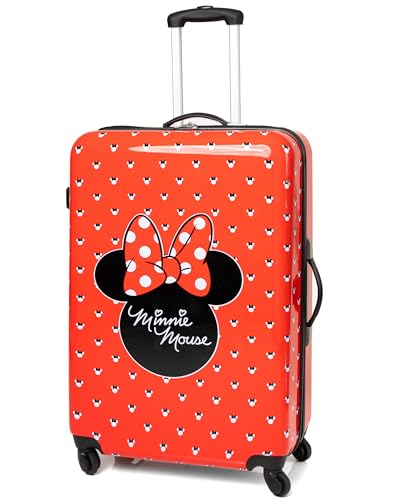 Disney Minnie Mouse Koffer für Erwachsene & Kinder | Kabine Kleine Mittlere oder Große Optionen Gepäcktasche | Frauen Mädchen Rotes Hartes Cover Carry On Reisen Trolley von Disney