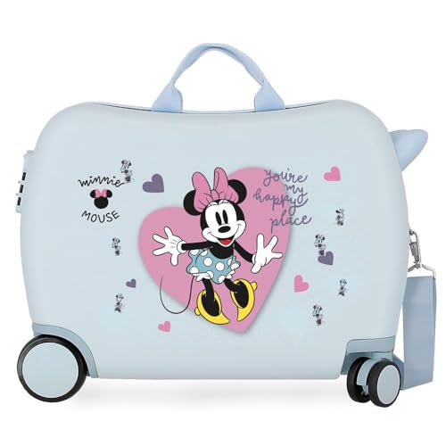 Disney Minnie My Happy Place Blau Kinderkoffer 50 x 39 x 20 cm starres ABS seitliches Zahlenschloss 34 l 1,8 kg 4 Rollen Handgepäck von Disney