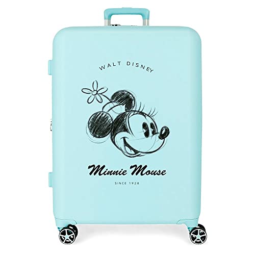 Disney Minnie You are Magic Mittelgroßer Koffer, Blau, 48 x 70 x 26 cm, starres ABS, integrierter TSA-Verschluss, 88 l, 3,98 kg, 4 Doppelräder von Disney