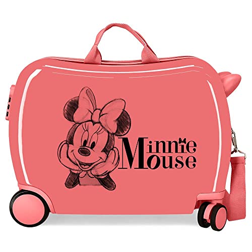 Disney Minnie in Love Rosa Kinderkoffer 50 x 38 x 20 cm, starres ABS, seitliches Zahlenschloss, 34 l, 1,8 kg, 4 Räder, Handgepäck von Disney
