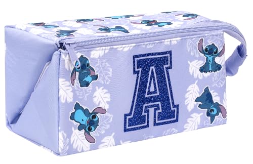 Disney - Personalisierte Stitch Große Make-up-Tasche mit Glitzer-Buchstabe - Individuelle Initiale Kulturbeutel Reise Kosmetiktasche für Mädchen - Lila, violett Disney - Personalisierte Stitch Große Make-up-Tasche mit Glitzer-Buchstabe - Individuelle Initiale Kulturbeutel Reise Kosmetiktasche für Mädchen - Lila, violett von Disney