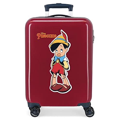 Disney Pinocchio Kabinentrolley, rot, 38 x 55 x 20 cm, starr, ABS-Kombinationsverschluss, seitlich, 34 l, 2 kg, 4 Räder von Disney
