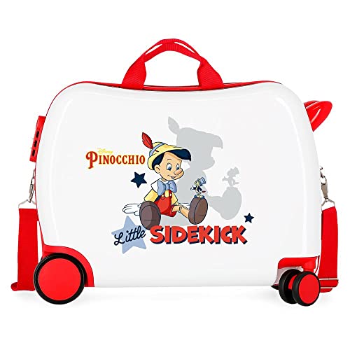 Disney Pinocchio Kinderkoffer, weiß, 50 x 39 x 20 cm, starr, ABS-Kombinationsverschluss, 34 l, 1,8 kg, 4 Räder von Disney