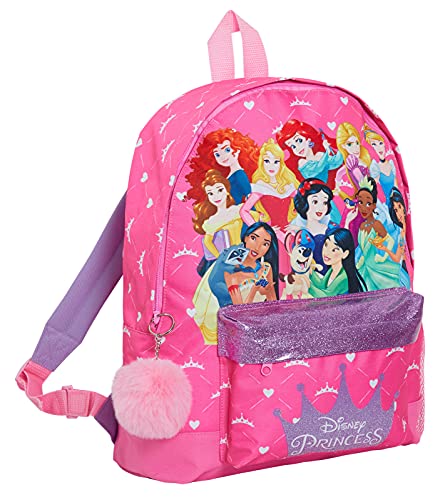 Disney Prinzessinnen-Rucksack mit allen offiziellen Prinzessinnen-Mädchen, groß, Pink mit Glitzer, rose, Einheitsgröße, Rucksack Disney Prinzessinnen-Rucksack mit allen offiziellen Prinzessinnen-Mädchen, groß, Pink mit Glitzer, rose, Einheitsgröße, Rucksack von Disney