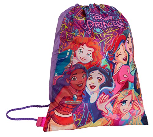 Disney Prinzessinnen-Turnbeutel mit Kordelzug für Mädchen, Trainer, Schwimmtasche für Kinderzimmer, violett, Einheitsgröße, Beutel mit Kordelzug Disney Prinzessinnen-Turnbeutel mit Kordelzug für Mädchen, Trainer, Schwimmtasche für Kinderzimmer, violett, Einheitsgröße, Beutel mit Kordelzug von Disney