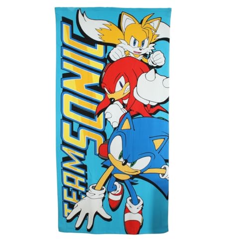 Disney Sonic-Polyesterhandtuch, weicher und saugfähiger Stoff, Sonic-Design, perfekt für den Strand oder Pool, Blau, Einheitsgröße Disney Sonic-Polyesterhandtuch, weicher und saugfähiger Stoff, Sonic-Design, perfekt für den Strand oder Pool, Blau, Einheitsgröße von Disney