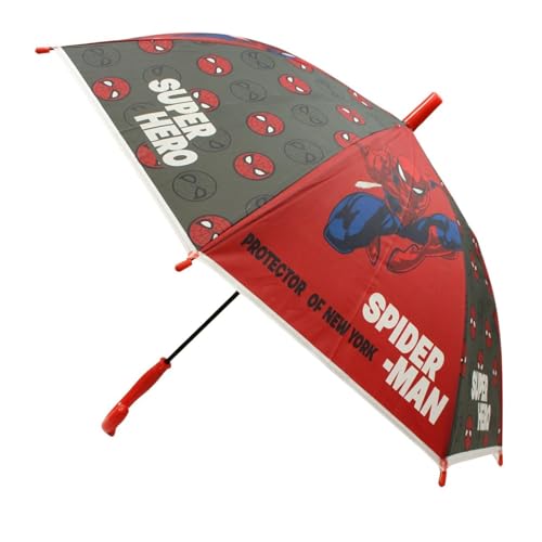 Disney Spiderman Regenschirm, Unisex, Kinder, Erwachsene, Regen- und Windschutz, faltbar, langlebig, wasserdicht, Modell SP S 52501456-RED-TU, rot, Taille unique jeune, Klassisch von Disney