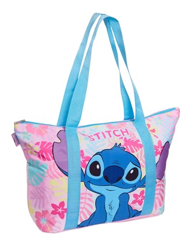 Disney Stitch Einkaufstasche für Damen und Mädchen, Reise-Strandtasche, mit Reißverschluss, vollständig gefüttert, großer Schultergriff Oben, Einkaufstasche zum Mitnehmen über Nacht Disney Stitch Einkaufstasche für Damen und Mädchen, Reise-Strandtasche, mit Reißverschluss, vollständig gefüttert, großer Schultergriff Oben, Einkaufstasche zum Mitnehmen über Nacht von Disney