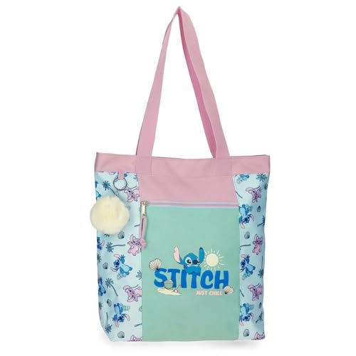 Disney Stitch Just Chill Einkaufstasche, Grün, 31 x 34 x 12 cm, Polyester, von Joumma Bags, grün, Talla única, Tragetasche Disney Stitch Just Chill Einkaufstasche, Grün, 31 x 34 x 12 cm, Polyester, von Joumma Bags, grün, Talla única, Tragetasche von Disney