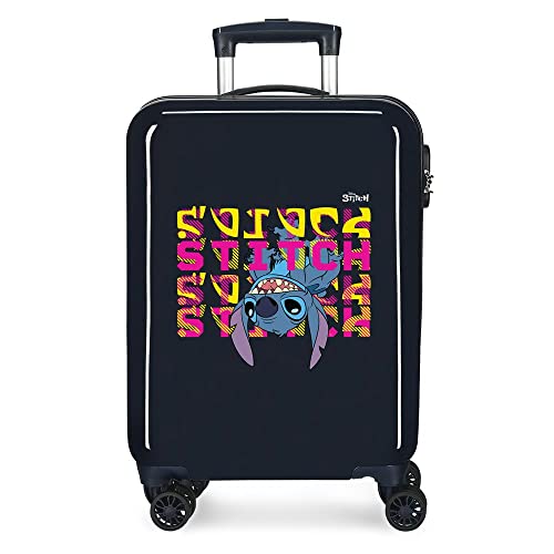Disney Stitch Naughty Face Down Blauer Kabinenkoffer, 38 x 55 x 20 cm, starres ABS, seitliches Zahlenschloss, 34 l, 2 kg, 4 Doppelrollen, Handgepäck Disney Stitch Naughty Face Down Blauer Kabinenkoffer, 38 x 55 x 20 cm, starres ABS, seitliches Zahlenschloss, 34 l, 2 kg, 4 Doppelrollen, Handgepäck von Disney