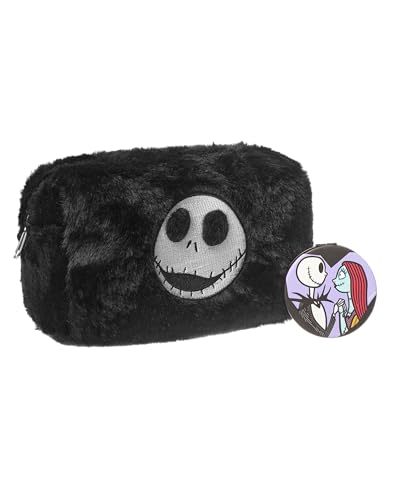 Disney The Nightmare Before Christmas Make-up-Tasche und Spiegel | Schwarze Kosmetiktasche fur Damen mit Jack- und Sally-Figuren | Reisekosmetiketui und Taschenspiegel fur Erwachsene und Jugendliche Disney The Nightmare Before Christmas Make-up-Tasche und Spiegel | Schwarze Kosmetiktasche fur Damen mit Jack- und Sally-Figuren | Reisekosmetiketui und Taschenspiegel fur Erwachsene und Jugendliche von Disney