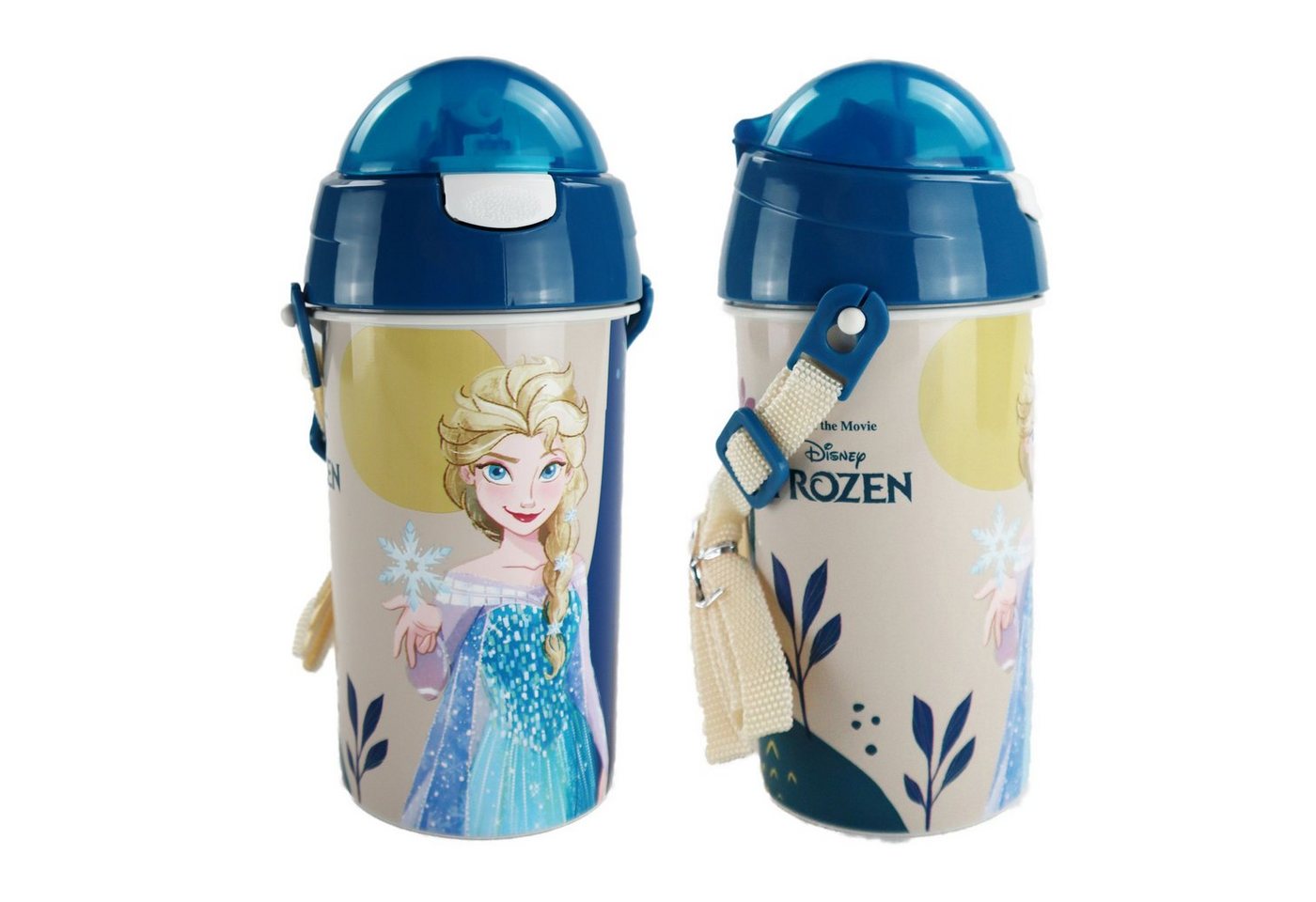 Disney Trinkflasche Disney Die Eiskönigin Elsa Wasserflasche, Flasche mit integriertem Trinkhalm und Tragegurt 500 ml von Disney