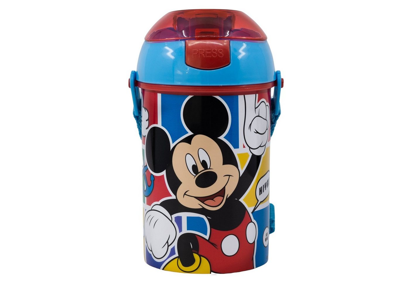 Disney Trinkflasche Disney Mickey Maus und Donald Wasserflasche, Flasche mit Trinkhalm Gurt 450ml Disney Trinkflasche Disney Mickey Maus und Donald Wasserflasche, Flasche mit Trinkhalm Gurt 450ml von Disney