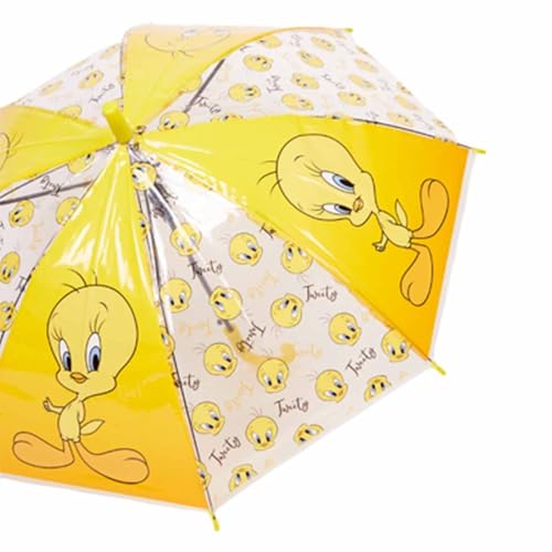 Disney Warner Bros, Regenschirm, Unisex, Kinder, Erwachsene, Regen- und Windschutz, faltbar, langlebig, wasserdicht, Modell WB 5250700-701-702-YELLOW-435, gelb, Taille unique jeune, Klassisch von Disney