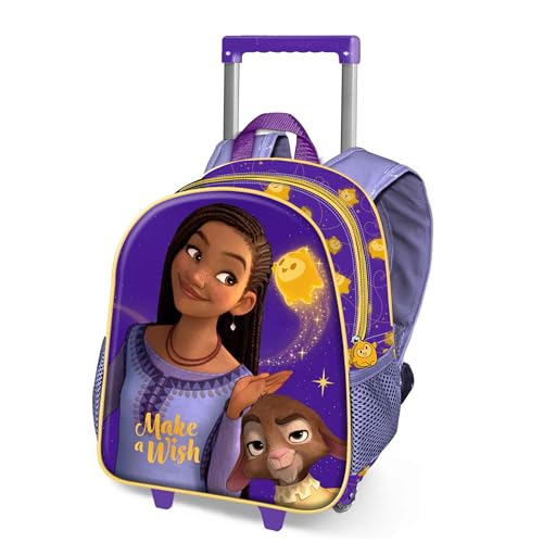 Disney Wish Star-Kleiner 3D Rucksack mit Rädern, Lila, 26 x 34 cm, Kapazität 12,5 L von Disney