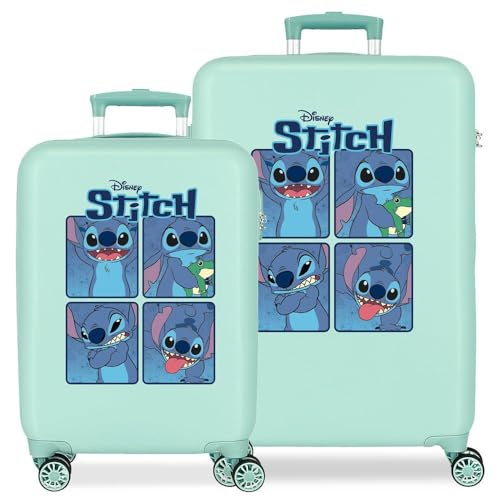 Joumma Disney Adorable Stitch Kofferset, Blau, 55/65 cm, starr, 6 kg, seitlicher Kombinationsverschluss, ABS, 6 kg, 90 l, Handgepäck, blau, Talla única, Koffer-Set Joumma Disney Adorable Stitch Kofferset, Blau, 55/65 cm, starr, 6 kg, seitlicher Kombinationsverschluss, ABS, 6 kg, 90 l, Handgepäck, blau, Talla única, Koffer-Set von Disney