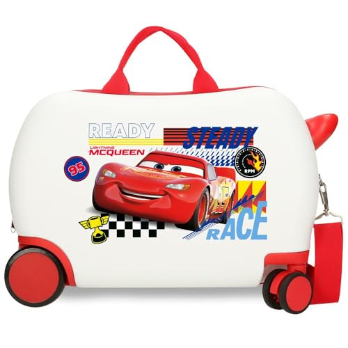 Joumma Disney Cars Lets Race Kabinenkoffer, Kinderkoffer, Harter ABS-Kunststoff, seitlicher Kombinationsverschluss, 4 Doppelrollen, Handgepäck, weiß, Kinderkoffer Joumma Disney Cars Lets Race Kabinenkoffer, Kinderkoffer, Harter ABS-Kunststoff, seitlicher Kombinationsverschluss, 4 Doppelrollen, Handgepäck, weiß, Kinderkoffer von Disney