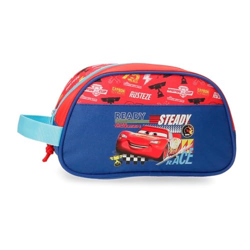 Joumma Disney Cars Lets Race Federmäppchen für die Schule, aus Polyester, ideal für Münzen, Karten und kleines Zubehör., rot, Kulturbeutel von Disney