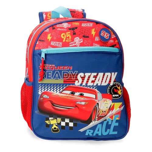 Joumma Disney Cars Lets Race Schulrucksack, Rot, 27 x 33 x 11 cm, Polyester, 9,8 l, rot, Schulrucksack von Disney