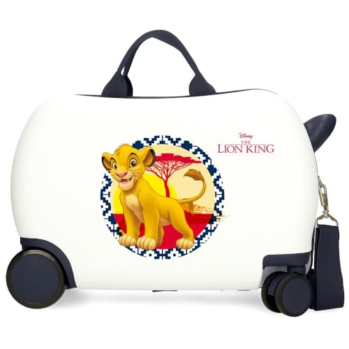 Joumma Disney Der König der Löwen, Kinderkoffer, weiß, 45 x 31 x 20 cm, Hartplastik, 24,6 l, 1,8 kg, 4 Räder, Gepäck, Hand, weiß, Kinderkoffer von Disney