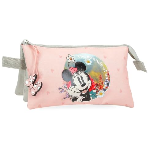 Joumma Disney Federmäppchen, Motiv: Minnie, Wildleder, Grün, 22 x 12 x 5 cm, Polyester, grün, Dreifaches Federmäppchen von Disney