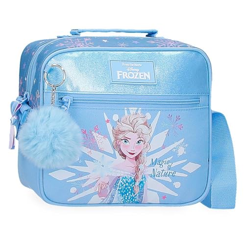 Joumma Disney Frozen Magic Ice Kulturbeutel, anpassbar, mit Umhängetasche, Blau, 25 x 21 x 11 cm, Polyester von Joumma Bags, blau, Kulturbeutel mit Schulterriemen von Disney