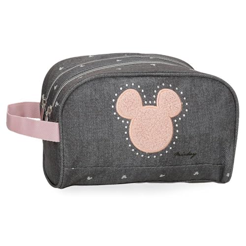 Joumma Disney Mickey Studs Kulturbeutel, anpassbar, Schwarz, 26 x 16 x 11 cm, Polyester, Schwarz, Kulturbeutel, anpassbar von Disney