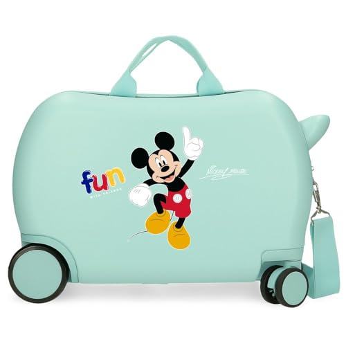 Joumma Disney Micky Fun with Friends, Kinderkoffer, Blau, 45 x 31 x 20 cm, Harter ABS-Kunststoff, 24,6 l, 1,8 kg, 4 Räder, Handgepäck, Handgepäck, blau, Kinderkoffer von Disney