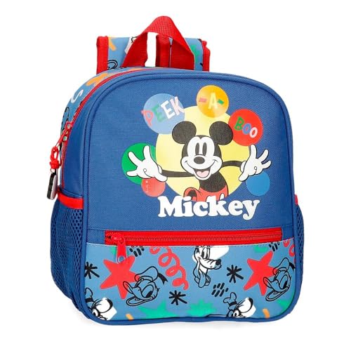 Disney Micky Peek a Boo Kindergartenrucksack, 21 x 25 x 10 cm, Polyester, 5,25 l, Blau Disney Micky Peek a Boo Kindergartenrucksack, 21 x 25 x 10 cm, Polyester, 5,25 l, Blau von Disney