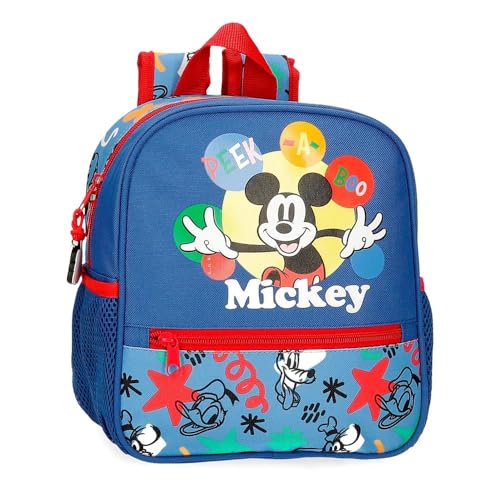 Disney Micky Peek a Boo Kindergartenrucksack, 21 x 25 x 10 cm, Polyester, 5,25 l, Blau Disney Micky Peek a Boo Kindergartenrucksack, 21 x 25 x 10 cm, Polyester, 5,25 l, Blau von Disney