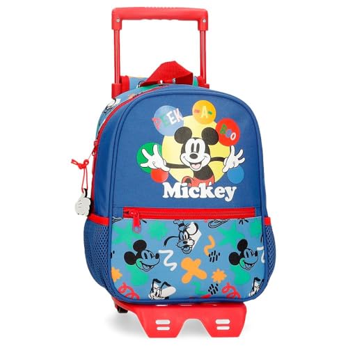 Disney Micky Peek a Boo, Schulrucksack, aus Polyester, Verschiedene Taschen und Fächer, breite Träger, ergonomisch und gepolstert., blau, Rucksack 28 + Trolley Disney Micky Peek a Boo, Schulrucksack, aus Polyester, Verschiedene Taschen und Fächer, breite Träger, ergonomisch und gepolstert., blau, Rucksack 28 + Trolley von Disney