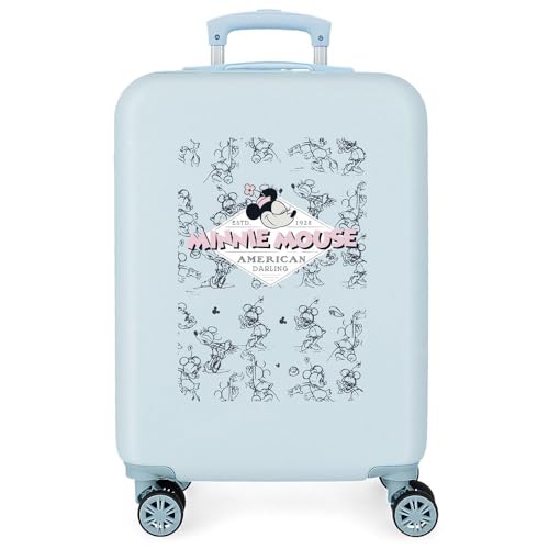 Joumma Disney Minnie American Darling Kabinenkoffer, Blau, 38 x 55 x 20 cm, starr, ABS, seitlicher Zahlenschloss, 35 l, 2 kg, 4 Doppelrollen, Handgepäck, blau, Kabinenkoffer von Disney