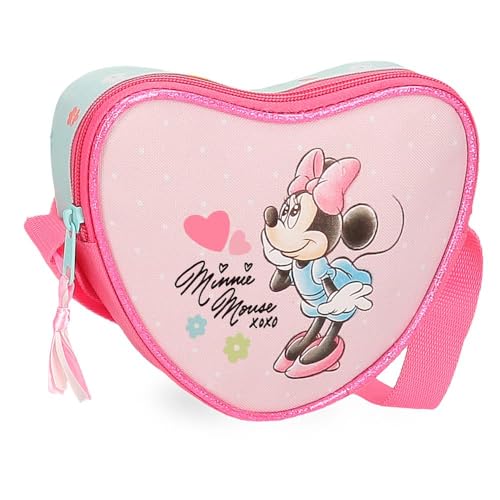 Joumma Disney Minnie Imagine Umhängetasche, Rosa, 17 x 14,5 x 4 cm, Polyester, L, Rosa, Umhängetasche von Disney