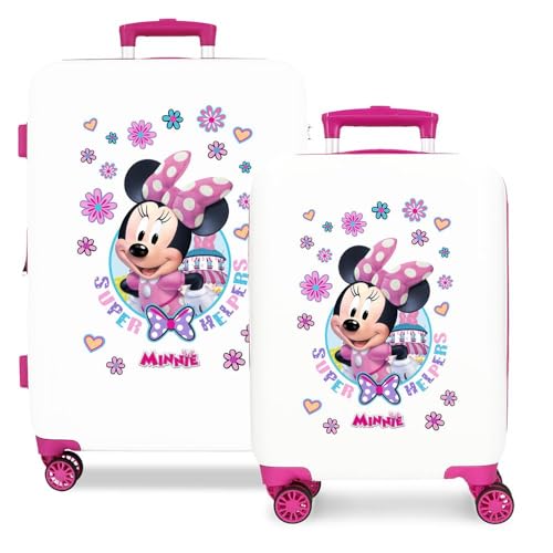 Joumma Disney Minnie-Koffer-Set, Weiß, 55/65 cm, starr, 6 kg, seitlicher Kombinationsverschluss, ABS, 6 kg, 91 l, Handgepäck, weiß, Talla única, Koffer-Set Joumma Disney Minnie-Koffer-Set, Weiß, 55/65 cm, starr, 6 kg, seitlicher Kombinationsverschluss, ABS, 6 kg, 91 l, Handgepäck, weiß, Talla única, Koffer-Set von Disney