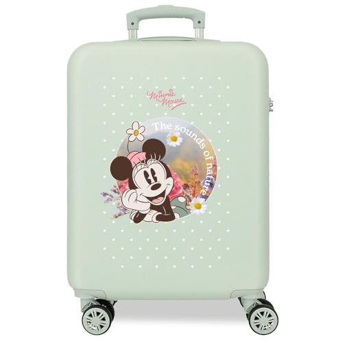 Joumma Disney Minnie Wild Nature Kabinenkoffer, Grün, 38 x 55 x 20 cm, starr, ABS, seitlicher Zahlenschloss, 34 l, 2 kg, 4 Räder, Handgepäck, grün, Kabinenkoffer von Disney