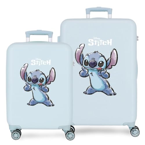 Joumma Disney Stitch Naughty Kofferset, Blau, 55/65 cm, starr, 7,28 kg, seitlicher Kombinationsverschluss, ABS, 7,28 kg, 91 l, Handgepäck, blau, Talla única, Koffer-Set Joumma Disney Stitch Naughty Kofferset, Blau, 55/65 cm, starr, 7,28 kg, seitlicher Kombinationsverschluss, ABS, 7,28 kg, 91 l, Handgepäck, blau, Talla única, Koffer-Set von Disney