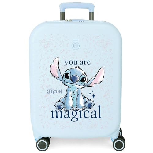 Joumma Disney Stitch You Are Magical Kabinenkoffer, Blau, 40 x 55 x 20 cm, starr, ABS, TSA-Verschluss, 37L, 2,74 kg, 4 Doppelräder, Gepäck, Hand, Are Magical, Erweiterbarer Koffer von Disney