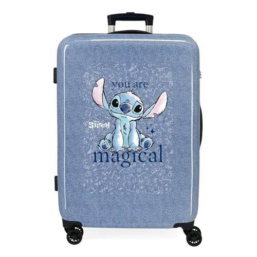 Joumma Disney Stitch You Are Magical Koffer, mittelgroß, blau, 46 x 65 x 23 cm, starr, 3 kg, mit seitlichem Zahlenschloss, ABS, 3 kg, 56 lexibel, blau, Talla única, Mittelgroßer Koffer Joumma Disney Stitch You Are Magical Koffer, mittelgroß, blau, 46 x 65 x 23 cm, starr, 3 kg, mit seitlichem Zahlenschloss, ABS, 3 kg, 56 lexibel, blau, Talla única, Mittelgroßer Koffer von Disney