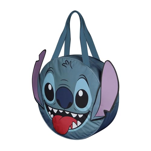 Disney Lilo und Stitch Face-Jumbo Strandtasche, Blau, 53 x 50 cm, Kapazität 42 L von Disney