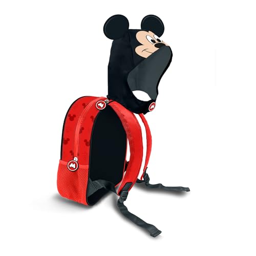 Micky Maus Clever-Hood Kapuzen-Rucksack, Schwarz, 26 x 31 cm, Kapazität 8,5 L von Disney