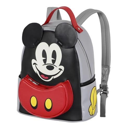 Micky Maus Face-Heady Rucksack, Schwarz, 24,5 x 29 cm, Kapazität 8 L von Disney