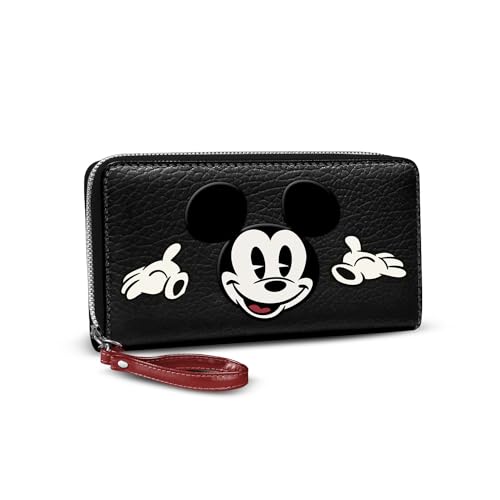 Disney Micky Maus Face-Unverzichtbare Geldbörse, Schwarz, 19 x 10 cm von Disney