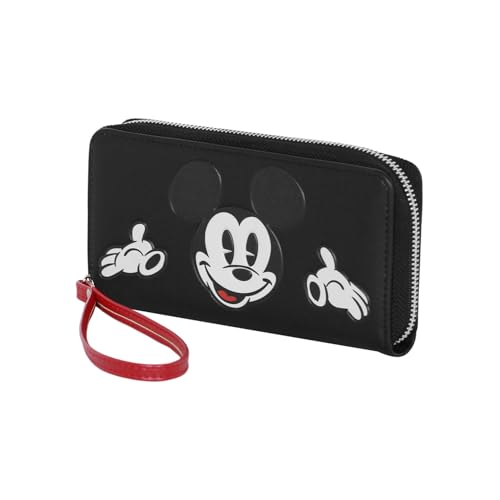 Disney Micky Maus Face-Unverzichtbare Geldbörse, Schwarz, 19 x 10 cm von Disney