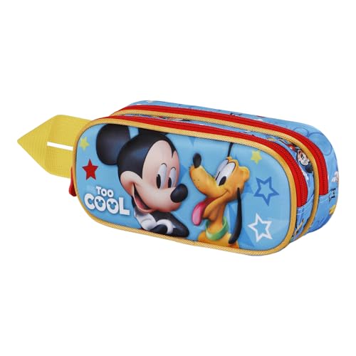 Disney Micky Maus Pal-3D Doppelfedermäppchen, Blau, 22 x 9,5 cm von Disney