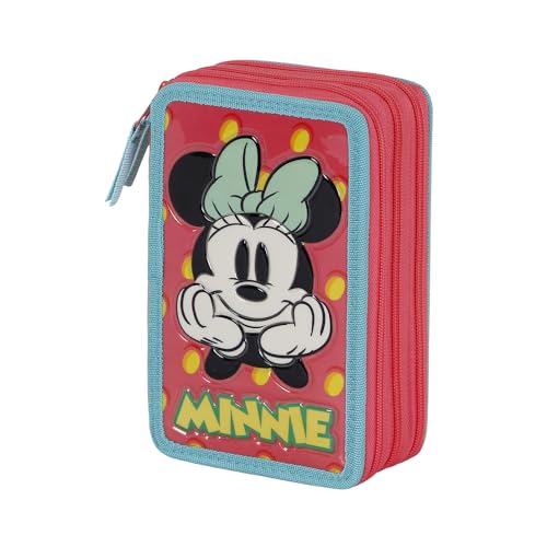 Minnie Maus Fresh-Gefülltes Dreifach-Federmäppchen, Rosa, 14 x 21 cm Minnie Maus Fresh-Gefülltes Dreifach-Federmäppchen, Rosa, 14 x 21 cm von Disney
