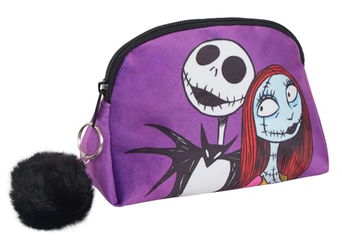 Nightmare Before Christmas Make Up Tasche für Frauen Mädchen Federmäppchen Disney Kosmetik Kulturbeutel Doppelseitiges Design, violett, Einheitsgröße, Make-up-Tasche von Disney