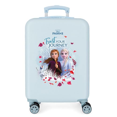 Disney mp-7362 Frozen Die Eiskönigin Trust your journey Kabinenkoffer Blau 32x55x20. cms,Hartschalen ABS Kombinationsschloss Kombinationsschloss 32L 2,5Kgs 4 Doppelräder Handgepäck von Disney