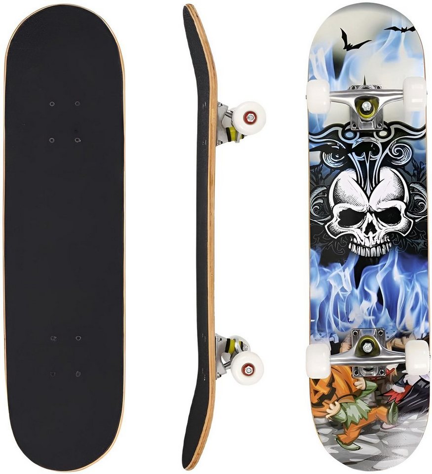 Diyarts Skateboard (Komplettboard, wasserdichtes rutschfestes Deck), geschmeidige 55 mm PU-Rädern und stabilem Ahorndeck von Diyarts