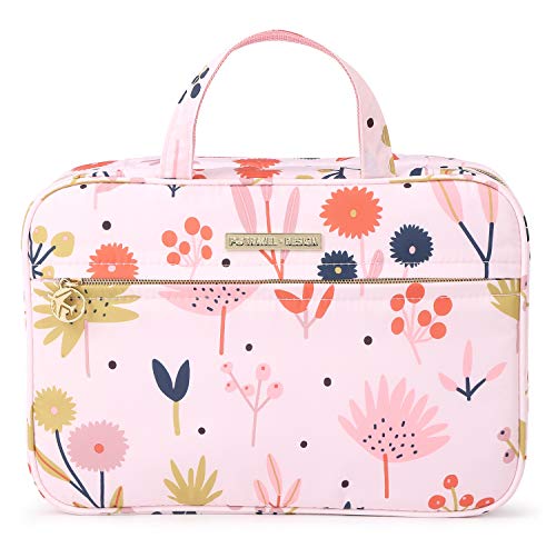 Kulturbeutel, Dizdvizd Große Waschtasche, Reise Kulturtasche zum Aufhängen, Wasserdicht Waschbeutel Kosmetiktasche Organizer für Damen & Mädchen-Floral von Dizdvizd