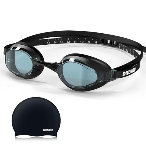 Dizokizo Schwimmbrillen Badekappen Set, kein Auslaufen, Anti-Fog, UV-Schutz, verstellbar, professionelle Schwimmbrille für Erwachsene, Männer und Frauen Dizokizo Schwimmbrillen Badekappen Set, kein Auslaufen, Anti-Fog, UV-Schutz, verstellbar, professionelle Schwimmbrille für Erwachsene, Männer und Frauen von Dizokizo